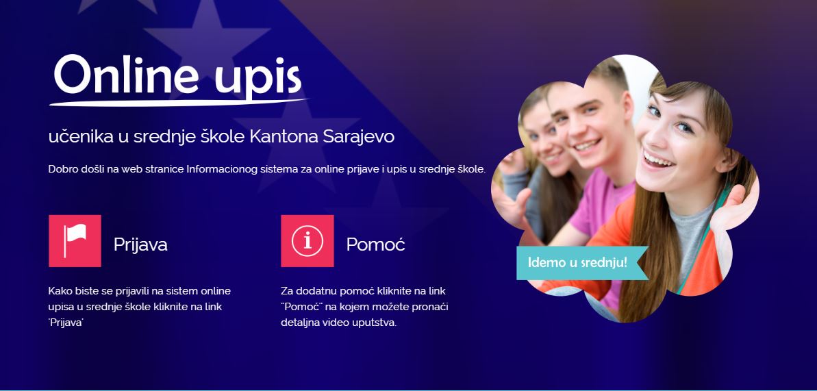 Informacija o upisu u 1. razred srednje škole za učenike koji su osnovnu školu završili na području Kantona Sarajevo